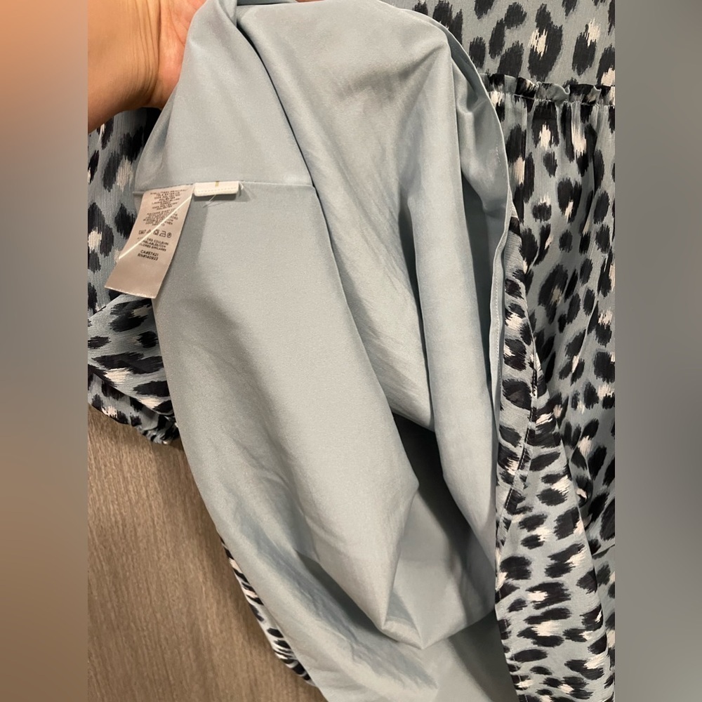 LOFT Gray and Black Leopard Print Long Sleeve Dress - Picture 10 of 16